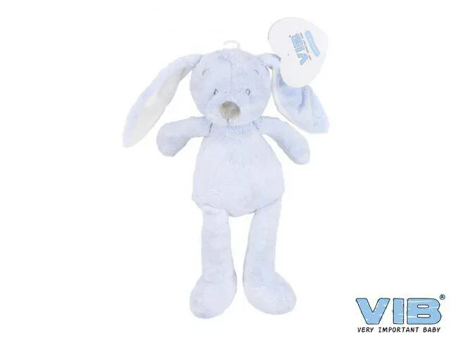 V.i.b. pluche konijn groot 35cm 'very important rabbit' — blauw
