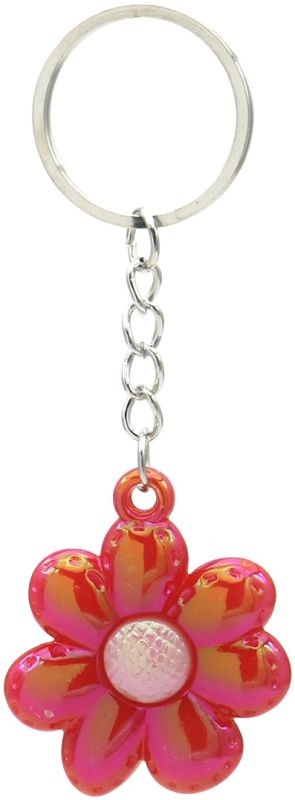 sleutelhanger bloem 4.5cm rood