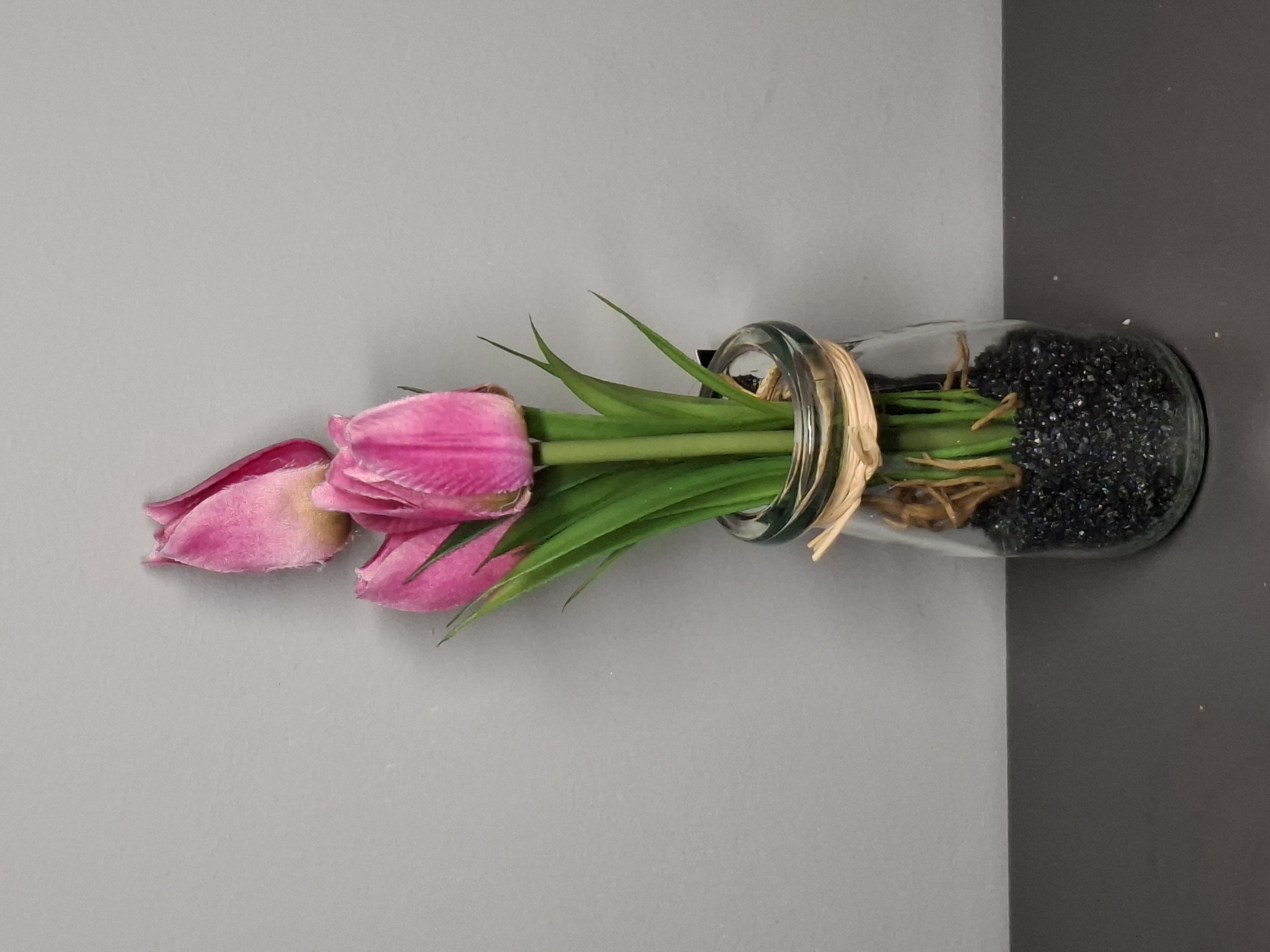 Countryfield Kunsttulpjes in glazen potje