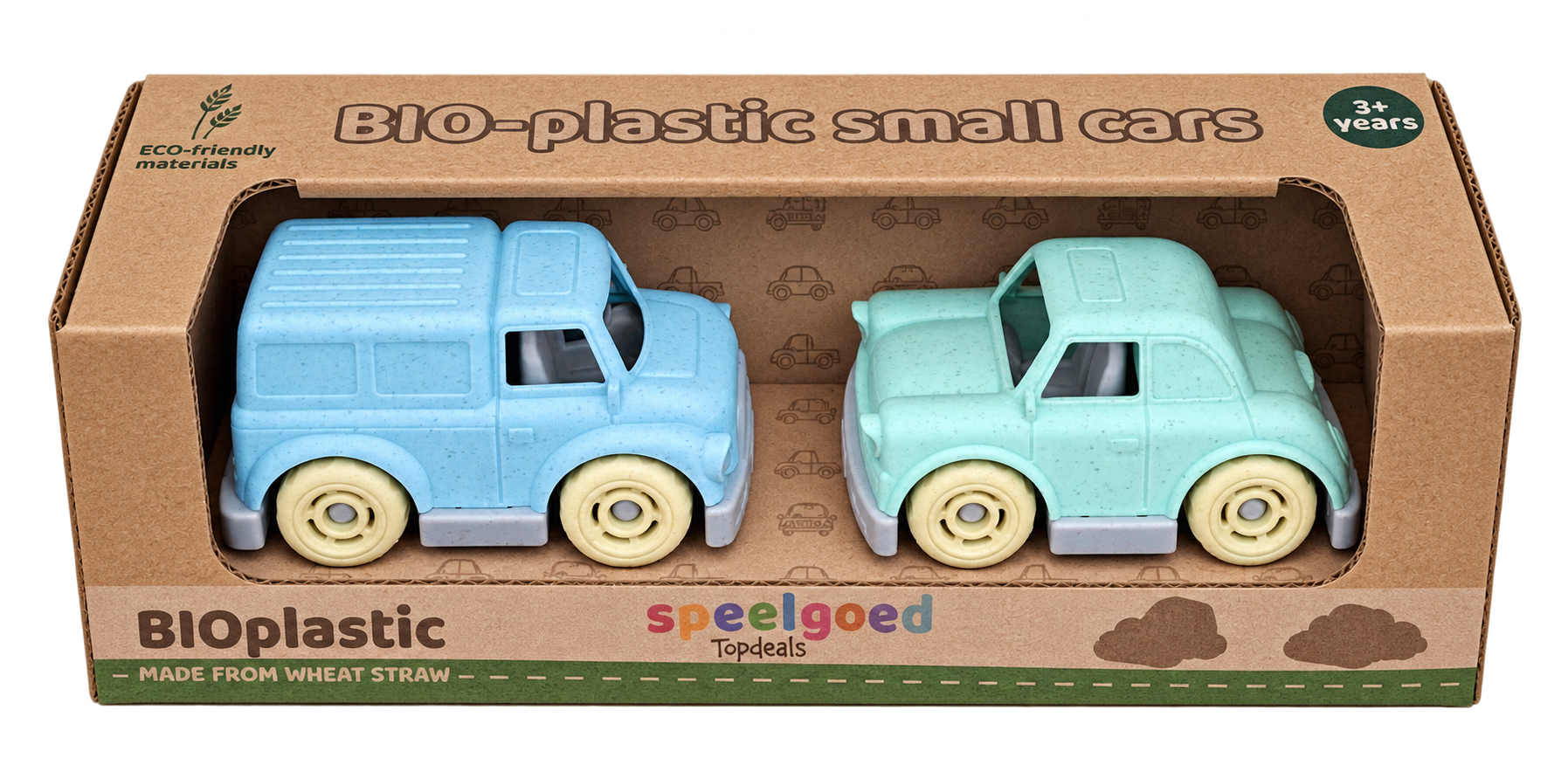 BIOplastic Vintage Autoset Pastel Blauw 2-delig