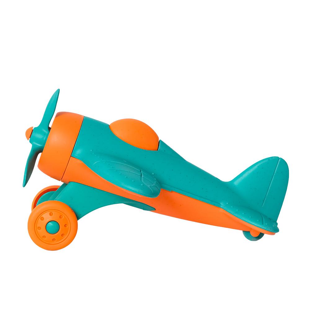 BIOplastic Vliegtuig - 18,5 cm blauw/oranje