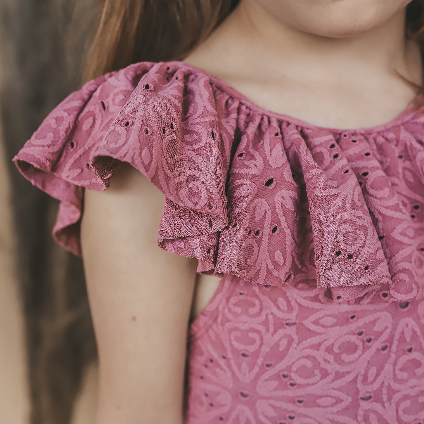 Salted Stories Broderie | Swimsuit lila 110/116