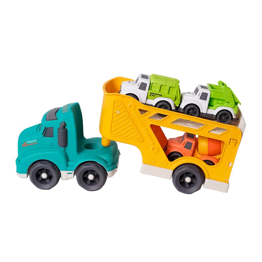 BIOplastic Transportwagen met 3 kleine Vrachtwagen