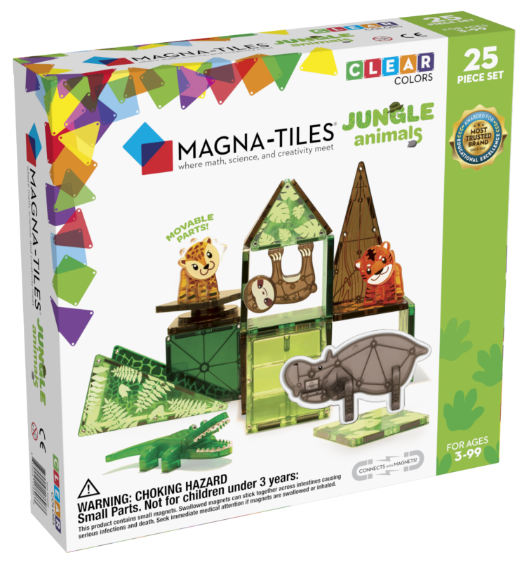  MagnaTiles Jungle Animals 25 stuks, magnetisch speelgoed
