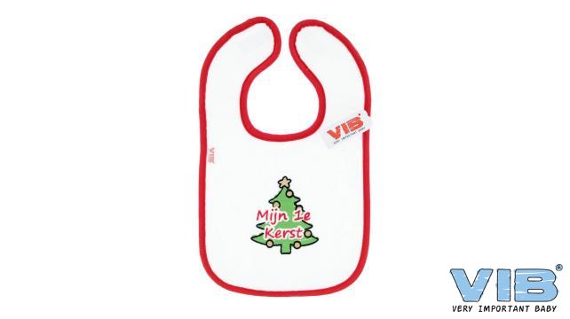 Slabbetje Mijn 1e Kerst Wit-Rood vib