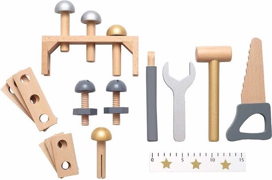 Jabadabado Houten Gereedschapskist Zilver