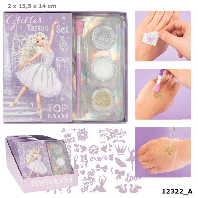 12322 Topmodel glitter tatoeages ballet