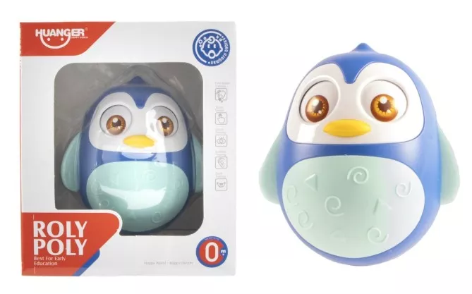 Tuimelaar pinguin blauw in doos