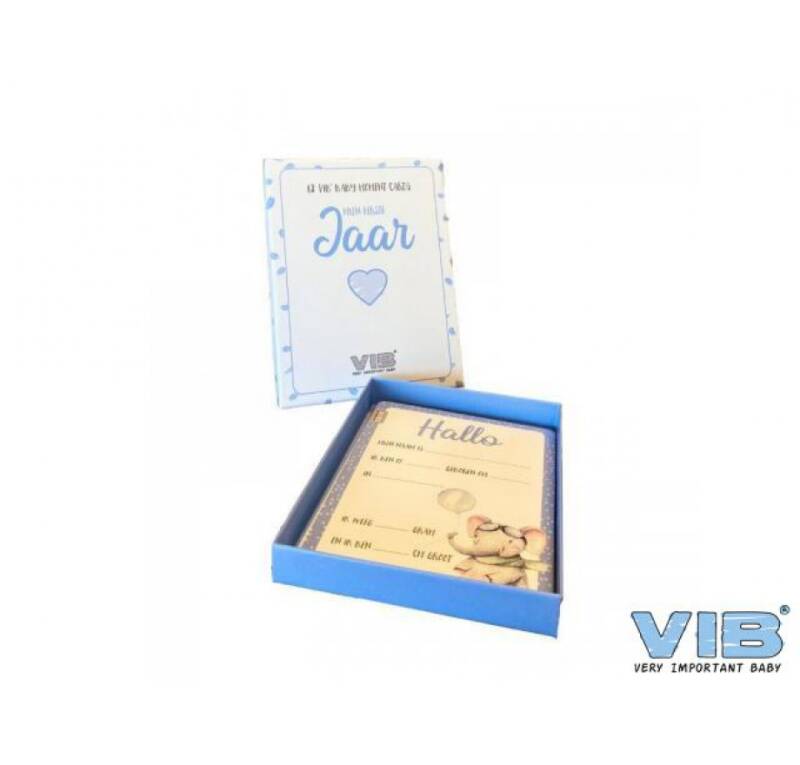 Box met 12 vib® baby moments cards 'mijn eerste jaar' boy