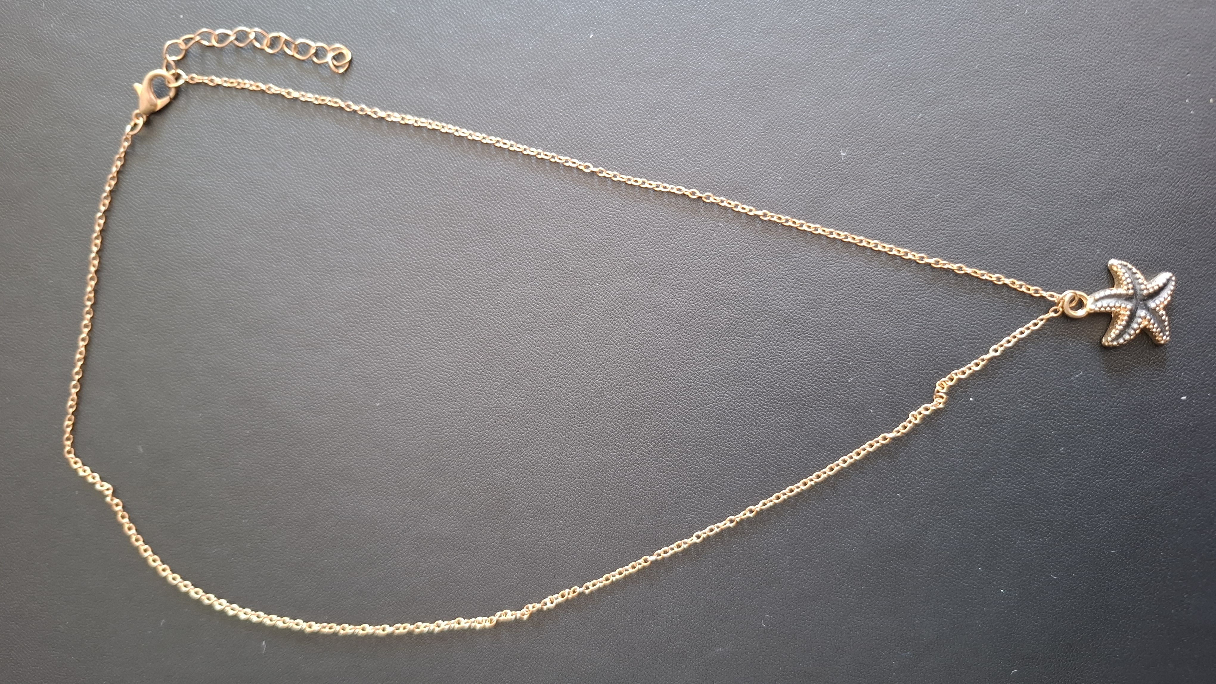 ketting in gouden kleur met zwarte zeester