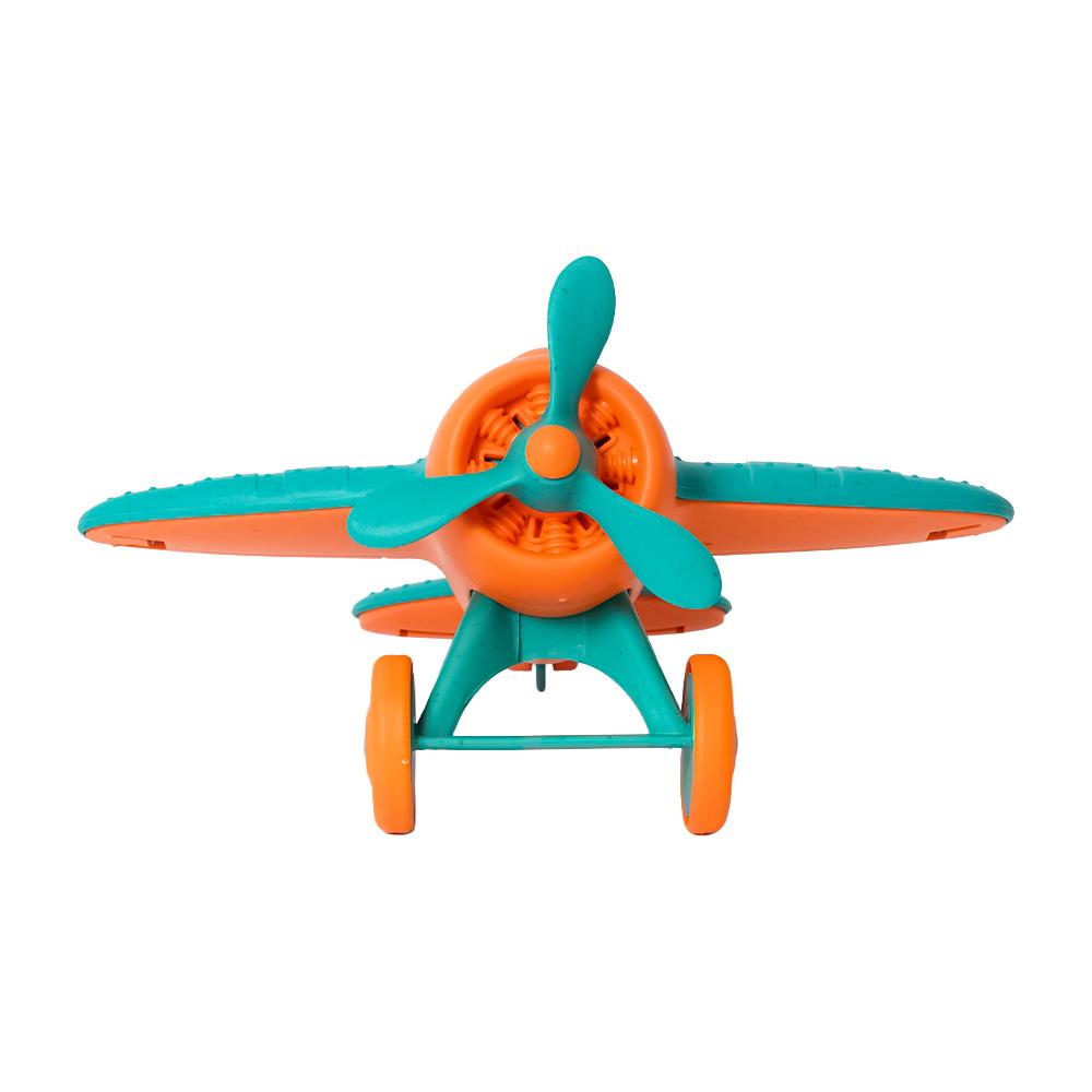 BIOplastic Vliegtuig - 18,5 cm blauw/oranje