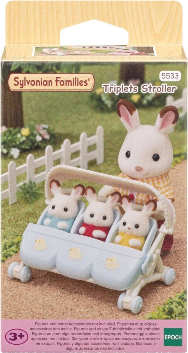 Sylvanian families 5533 wandelwagen drieling