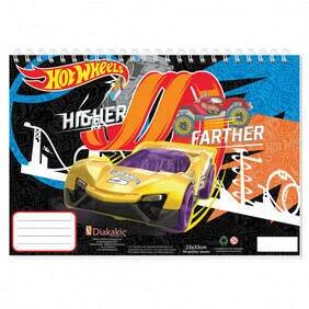 Diakakis schetsboek hot wheels 22 x 33 cm papier geel/paars