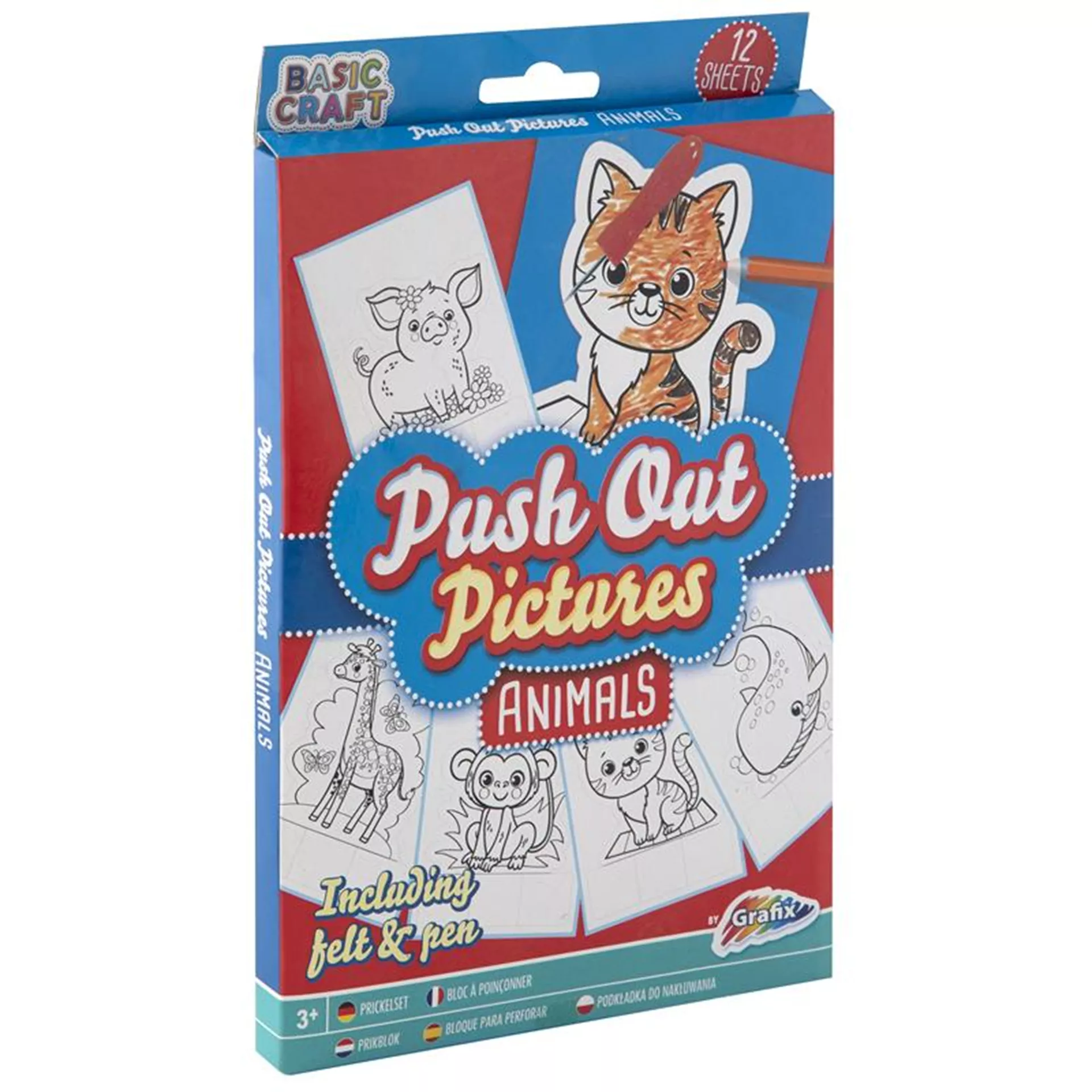 Grafix Prikkaarten 12 stuks in doosje ( animals )