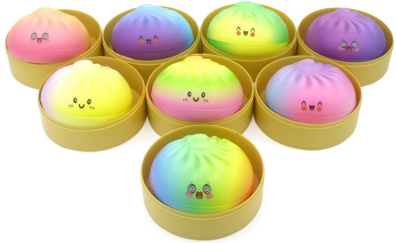 fidget Squishy Dumpling pu foam 8.5 cm double colour 