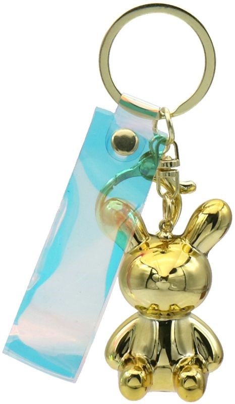 sleutelhanger glanzend konijn - 4.5cm - Goud