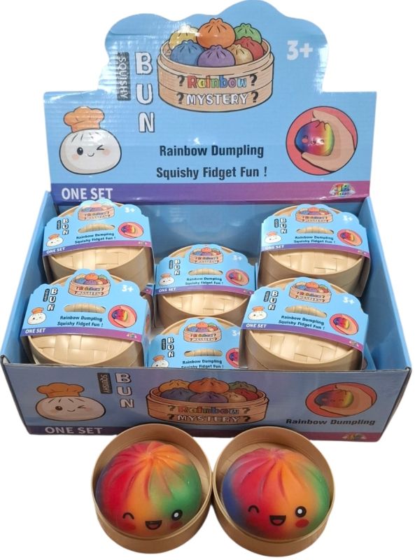 fidget Squishy Dumpling multi color 8.5 cm rainbow